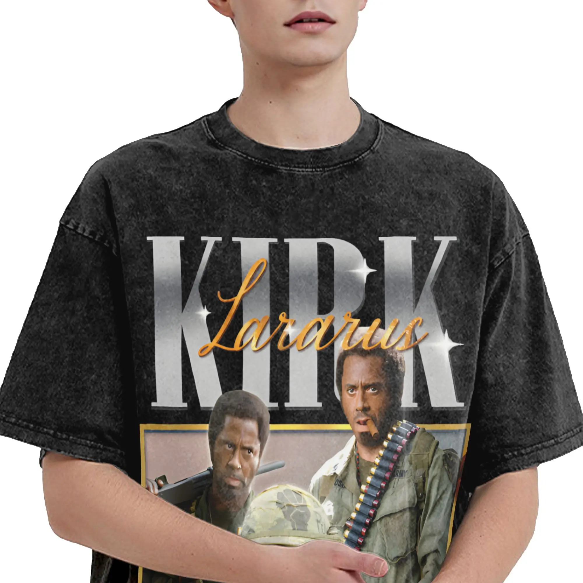 Tropic Thunder Movie Apparel Washed T Shirt for Men Women Streetwear Hip Hop T-Shirt Graphic Printed  Tees Tops Short Sleeve