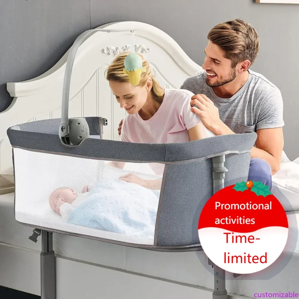 

Хит продаж: Прикроватная люлька-кроватка для младенцев, легко собираемая, регулируемая по высоте, для новорожденных.