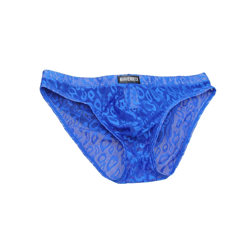 Mens Low Rise Panties Lace Underwear Super Thin Briefs cueca Sexy hombre Men Transparent Breathable Underpants Bikini M-XL