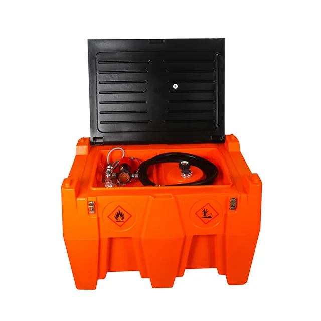 440L Plastic Poly Small Hdpe Chemical Storage Equipment Portable Fuel  Tank With Self Priming Pump