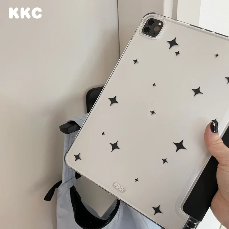 Polkadot Star Black Minimalist Korean INS For iPad 9/8/7th Gen 10.2-inch/iPad Pro 10/11th A16 2025/11in 2018-2025 2026 M4 Cover