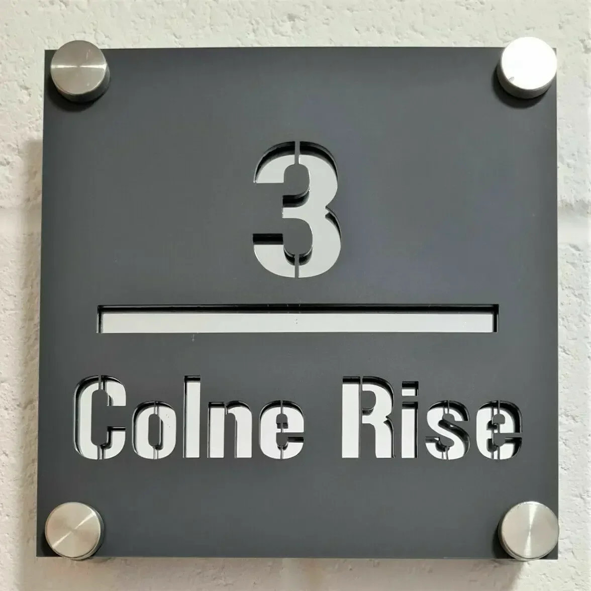 Customized Acrylic House Sign Engraved Hollow Letters And Numbers Door Plate
