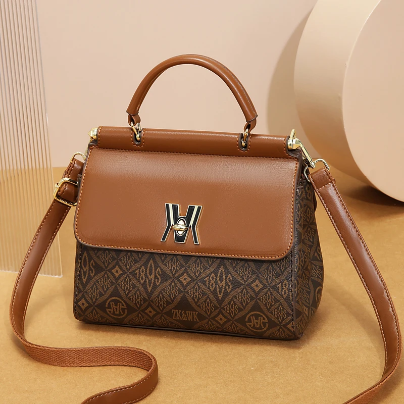 

Модная дамская сумка через плечо с винтажным принтом, универсальная дорожная сумка с текстурой для пожилых