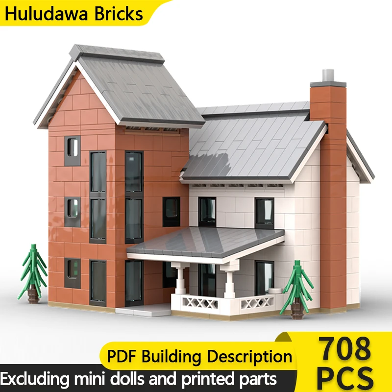 

City Street View Model MOC Building Bricks Silo Residential House Modular Technology Children Holiday Gifts Assemble Toys Suit