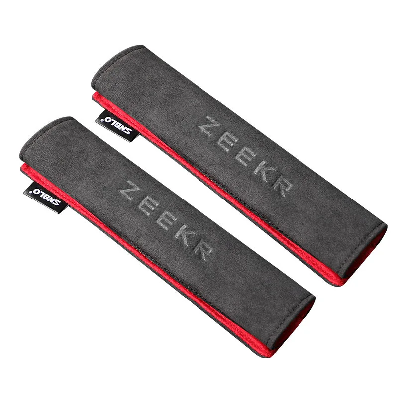 

2Pcs Made of Alcantara Suede Seat Belt Covers Car Shoulder Pad Seat Belt For ZEEKR 001 007 009 X 2023 2024 Accessories Interior