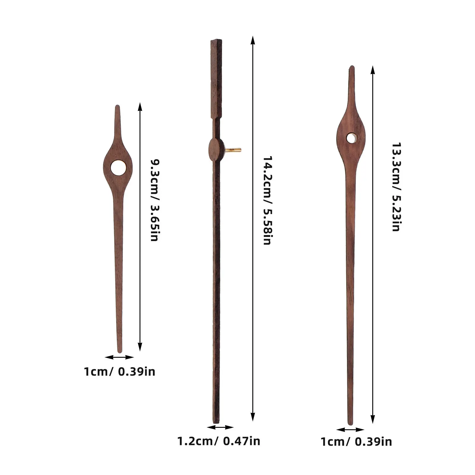 1Set DIY Silent Wall Clock Movement Long Shaft Quartz Mechanism with Elegant Walnut Hands for Bedroom Office Quiet Environments