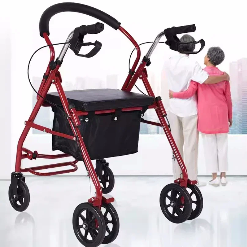 

Rollator Walker Портативное сиденье Складная тележка для покупок Walker Rollator для реабилитационной терапии