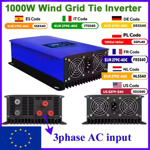 1000W Wind Power Grid Tie Inverter with Dump Load Controller/Internal Limiter for 24v 48v 60v AC DC Wind Turbine Generator