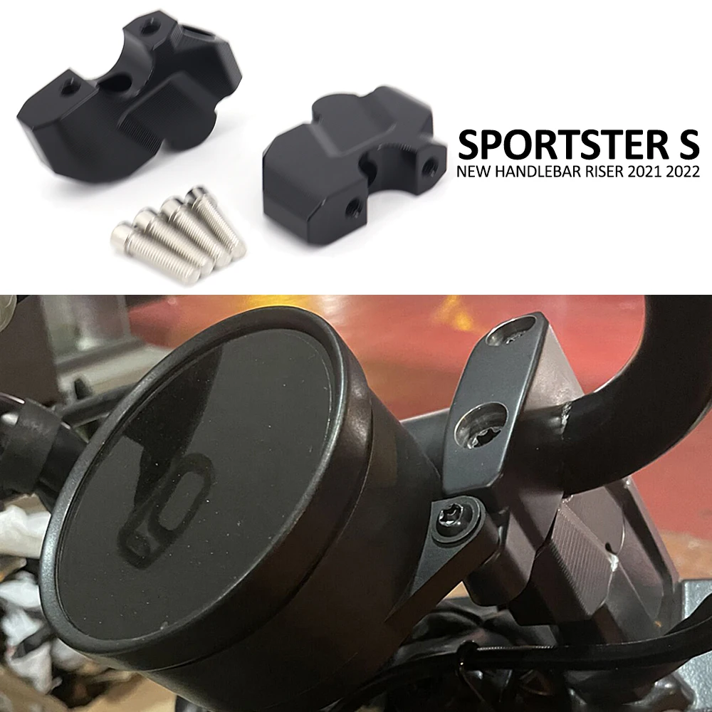 New Motorcycle Black CNC Handlebar Riser Height up Adapters Handlebar Back Move Mount For Sportster S For SPORTSTER S 2021 2022