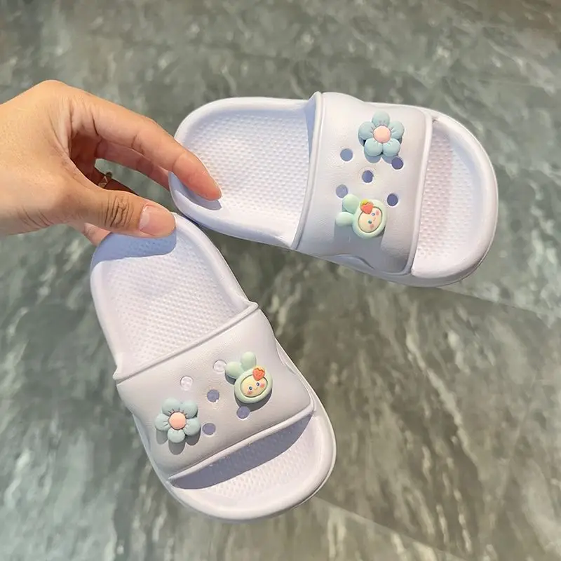 

Cute Cartoon Bunny Flower Girls EVA Anti-Slip Anti-Odor Soft Sole Flip-Flops