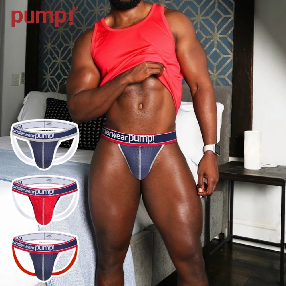 1-4PCS Breathable Mesh Thong Men Comfortable Sports Jockstrap Man Underwear No Need To Take Off Fun Sexy Underpants Male T-Back