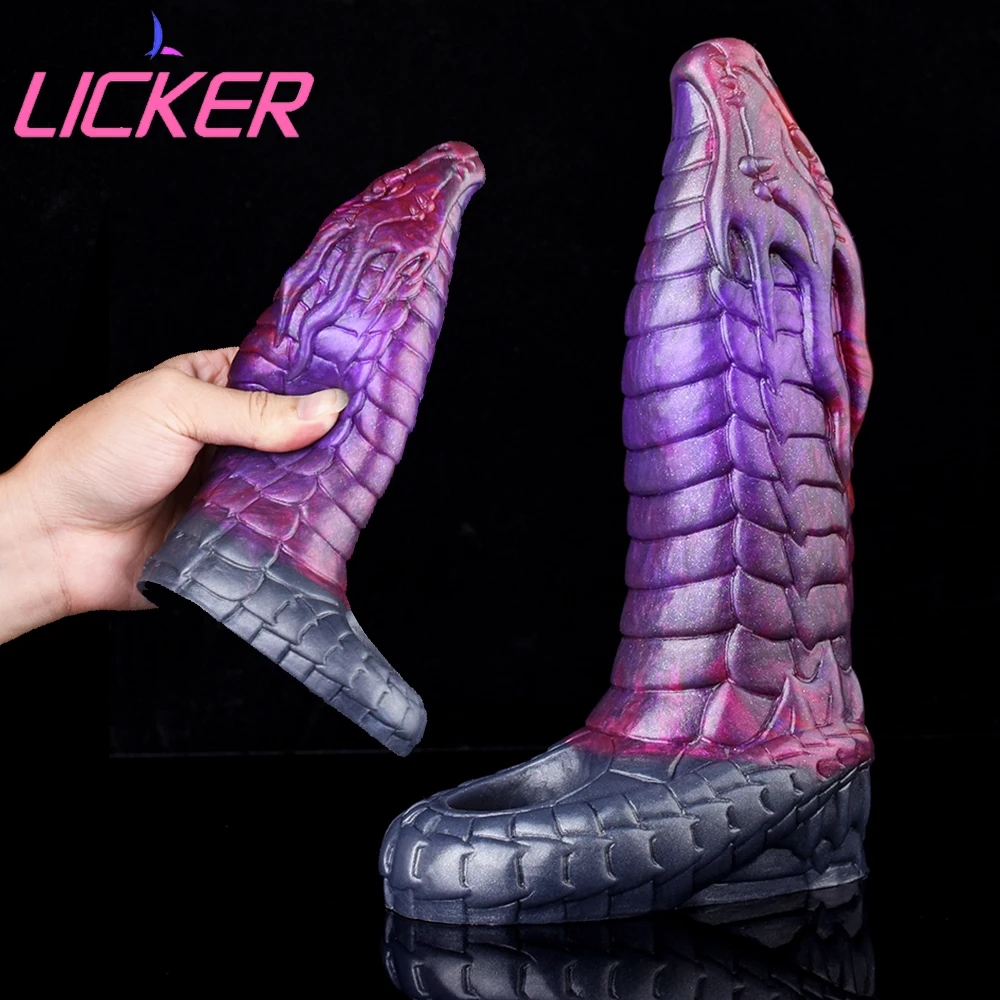 

LICKER Fantasy Dildo Cover Penis Enlargement Sleeve Cock Sheath With Anti-drop Ring Dick Extender Sex Toys For Male Adults Game