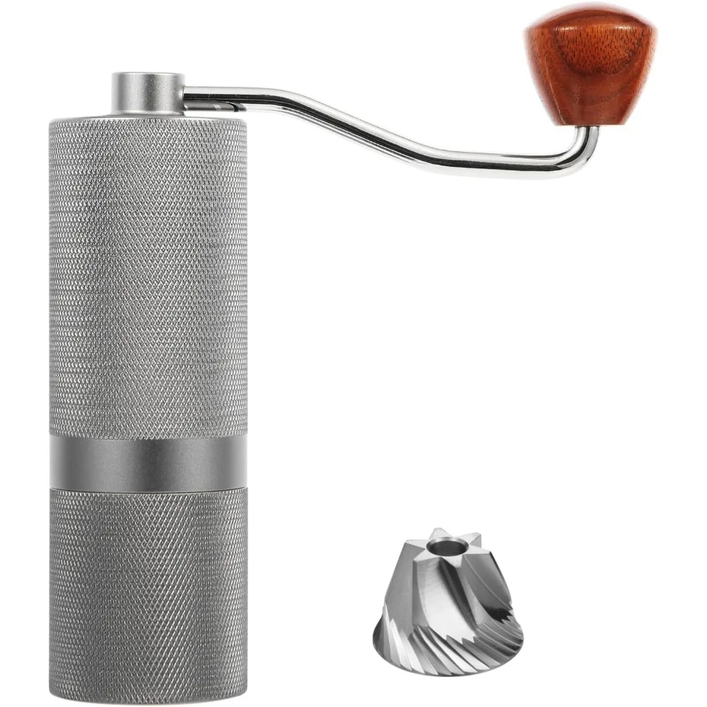 

Adjustable Conical Burr Manual Coffee Grinder for Espresso - Stainless Steel