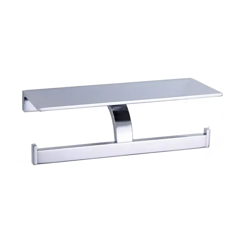 Modern Wall Mounted Toilet Paper Holder Chrome Finish Bathroom Accessory Durable Brass Tissue Rack for Hotel Home Decor Black