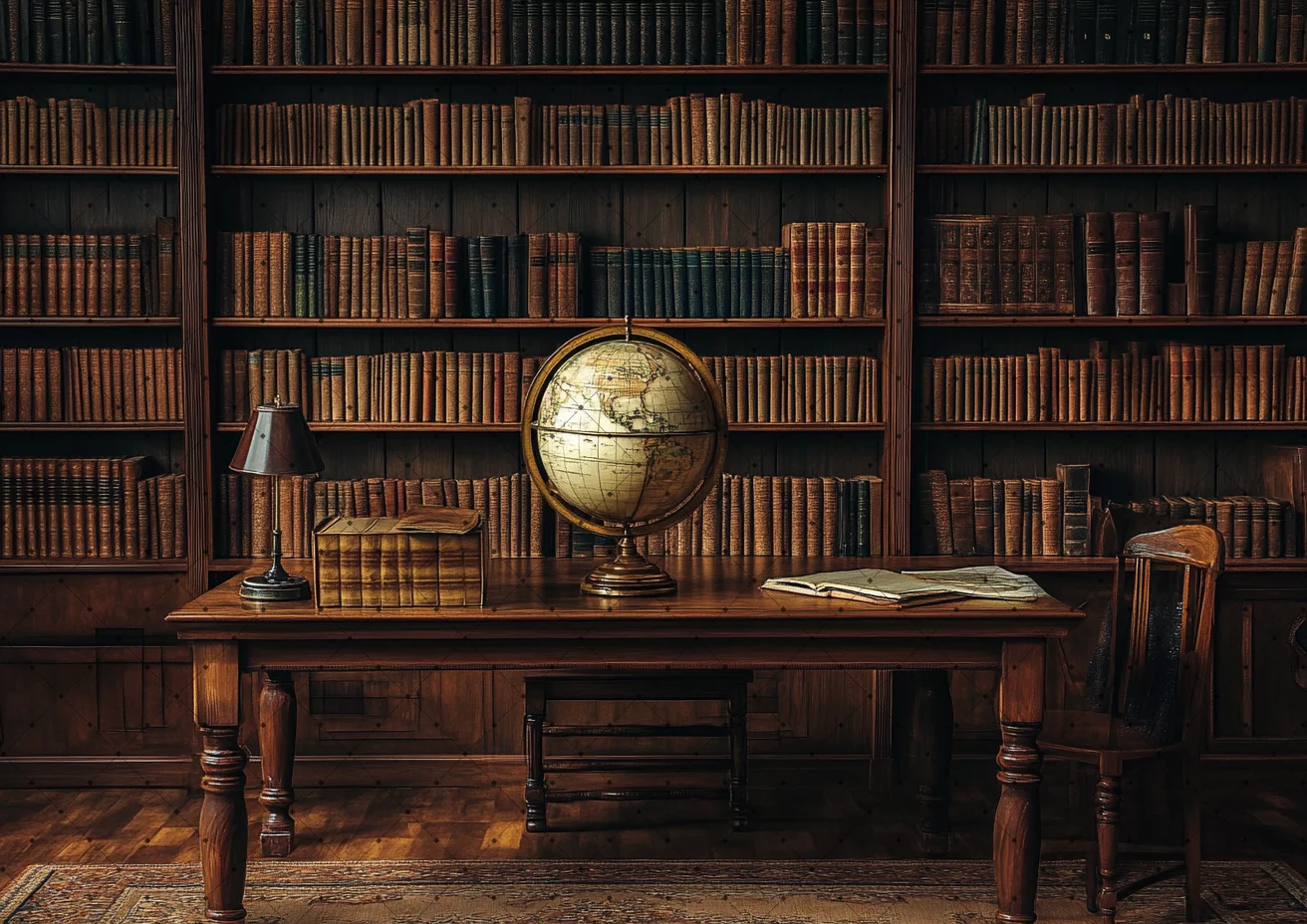 Back To School Photography Backdrop Retro Study Room Bookshelf Books Desk Students Graduation Party Banner Photocall Background