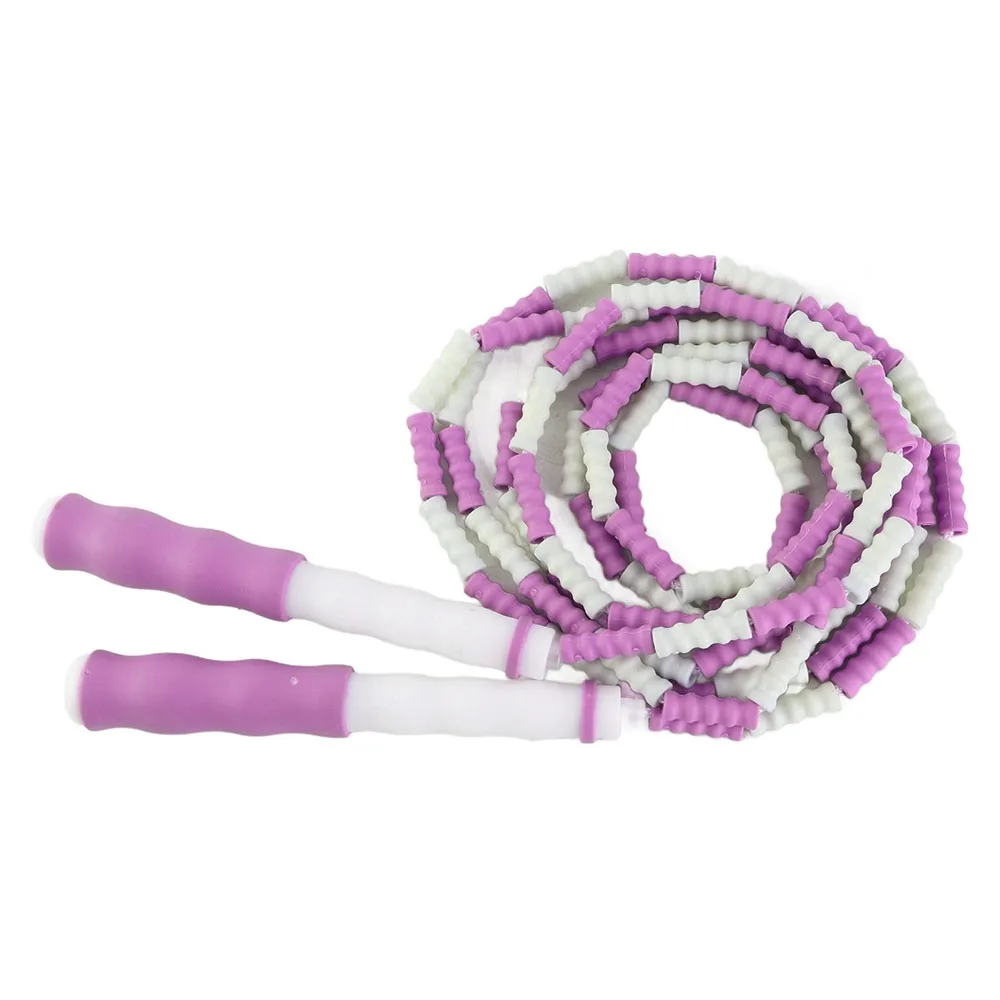 Rope Skipping PP Plastic Segmented Jumping Rope Soft Beaded Anti-Slip Handle Adjustable Jump Rope Beaded Jump Rope Training