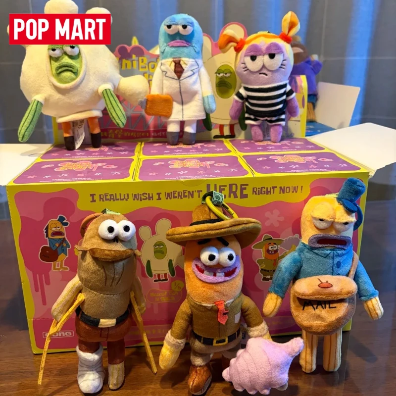 Оригинальные плюшевые игрушки POPMART×GONG×SpongeBob SquarePants Bikini Bottom Buddies 2: забавные украшения для дома и подарки