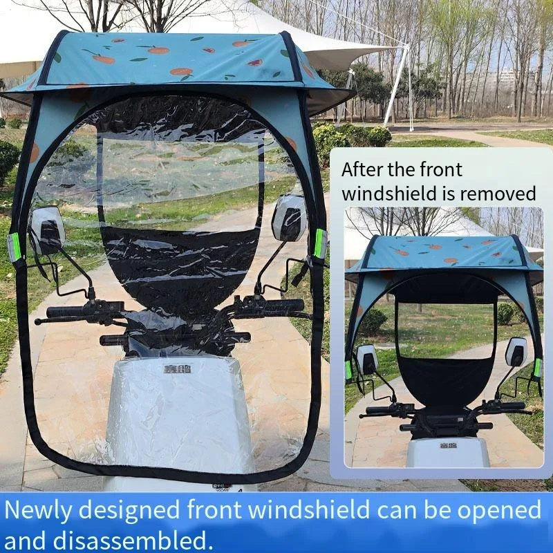 Winddichter, wasserdichter Sonnenschutz für E-Bikes, universell passend für E-Scooter, Motorräder, Outdoor-Schutz, Regenschutz – Detail 4