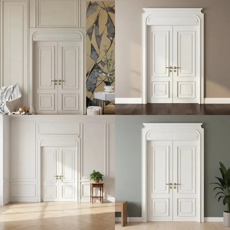 High End Modern Luxury Solid Wood Interior Door Waterproof Anti Fading Lightweight Fashionable Paint Finish for Home