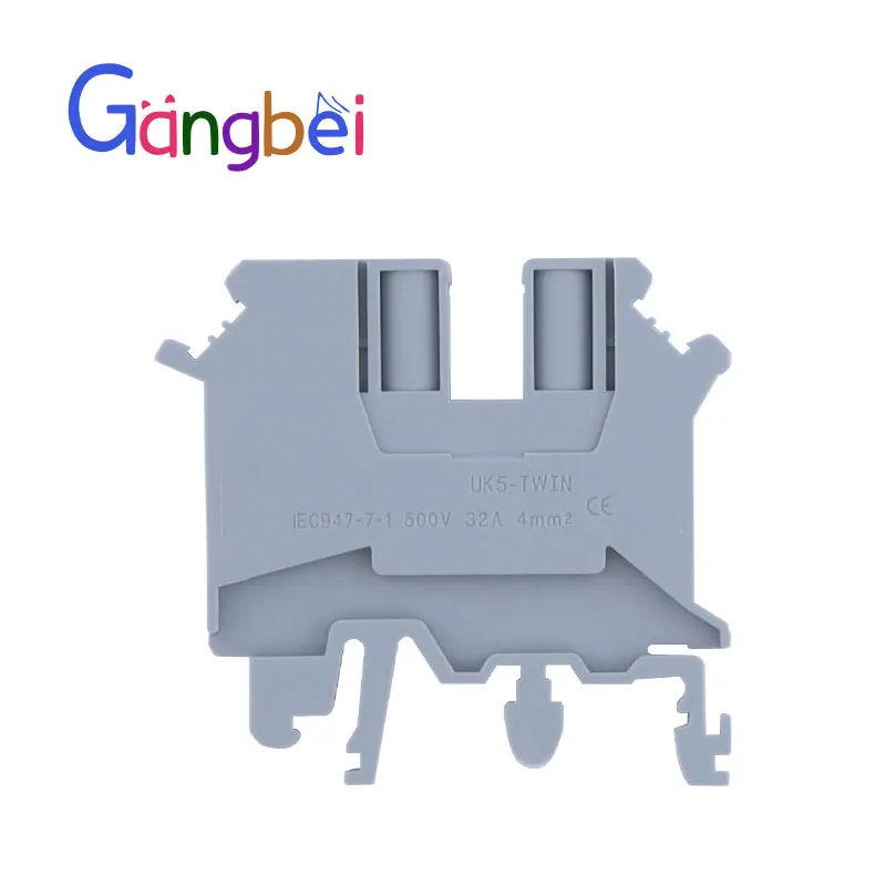 UK5-TWIN One-in-two-out screw type combination terminal block 0.2-4mm rail type voltage terminal block