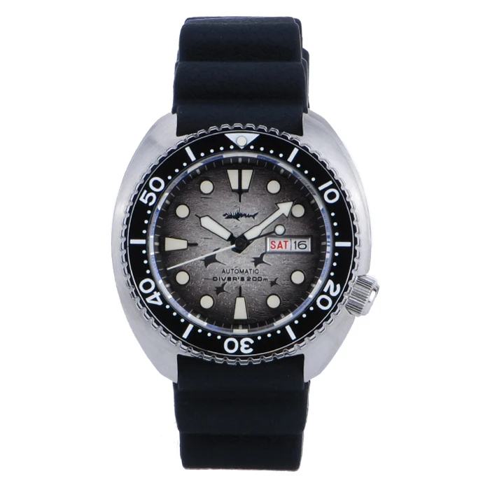 Imagem -02 - Heimdallr Relógio de Mergulho Vintage Automático Masculino Cristal de Safira Luminoso Resistente à Água Movimento Nh35a 44 mm 200m