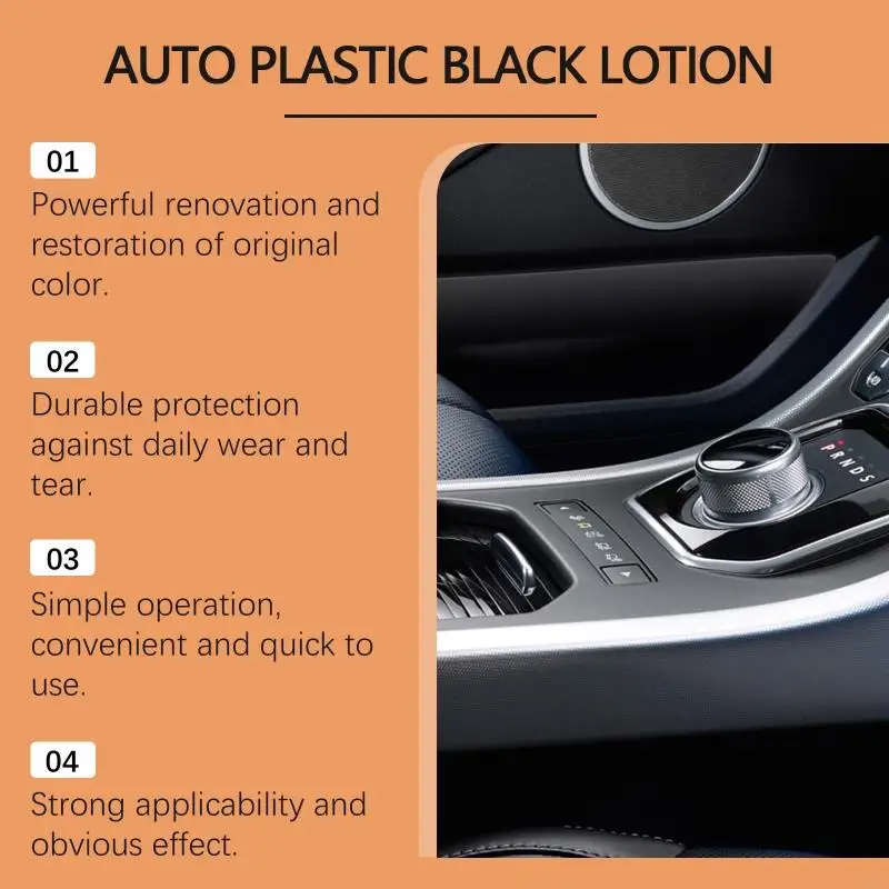 Wipe-On Car Plastic Restorer for Dashboard, Trim and Rubber Care