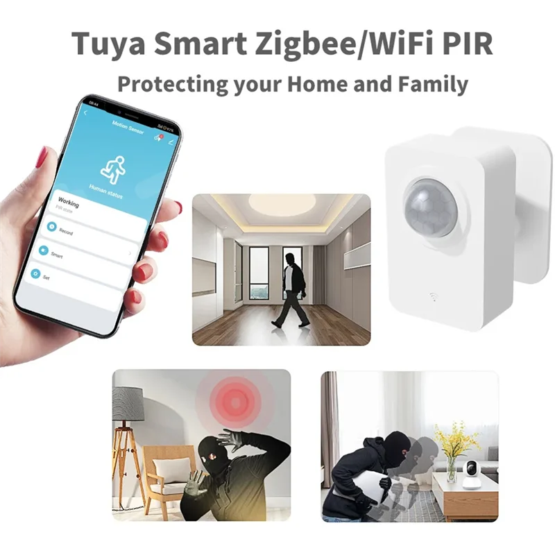 ABMF-Tuya PIR Motion Sensor For Smart Life Infrared Passive Detection Security Alarm System Detector Remote