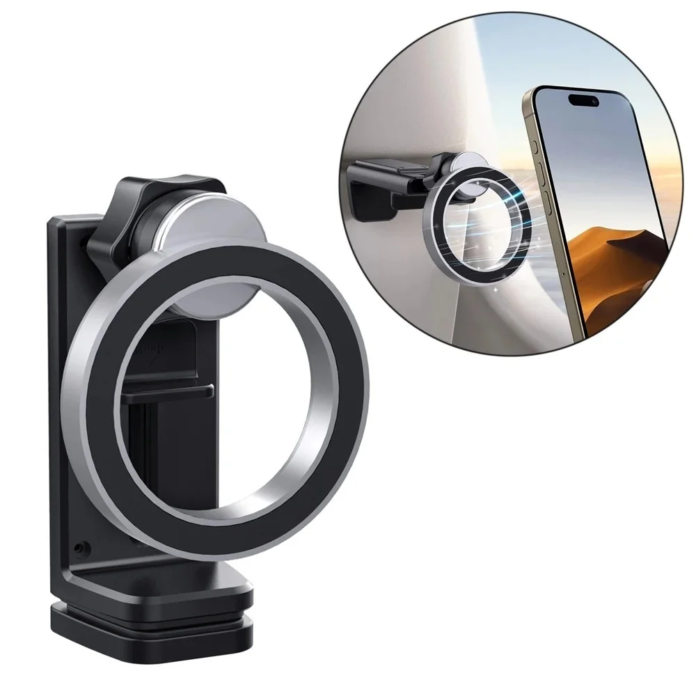 Magnetic Phone Holder Universal 360° Rotation Flight Seat Desktop Phone Clip Mount Stand Portable Adjustable Smartphone Bracket