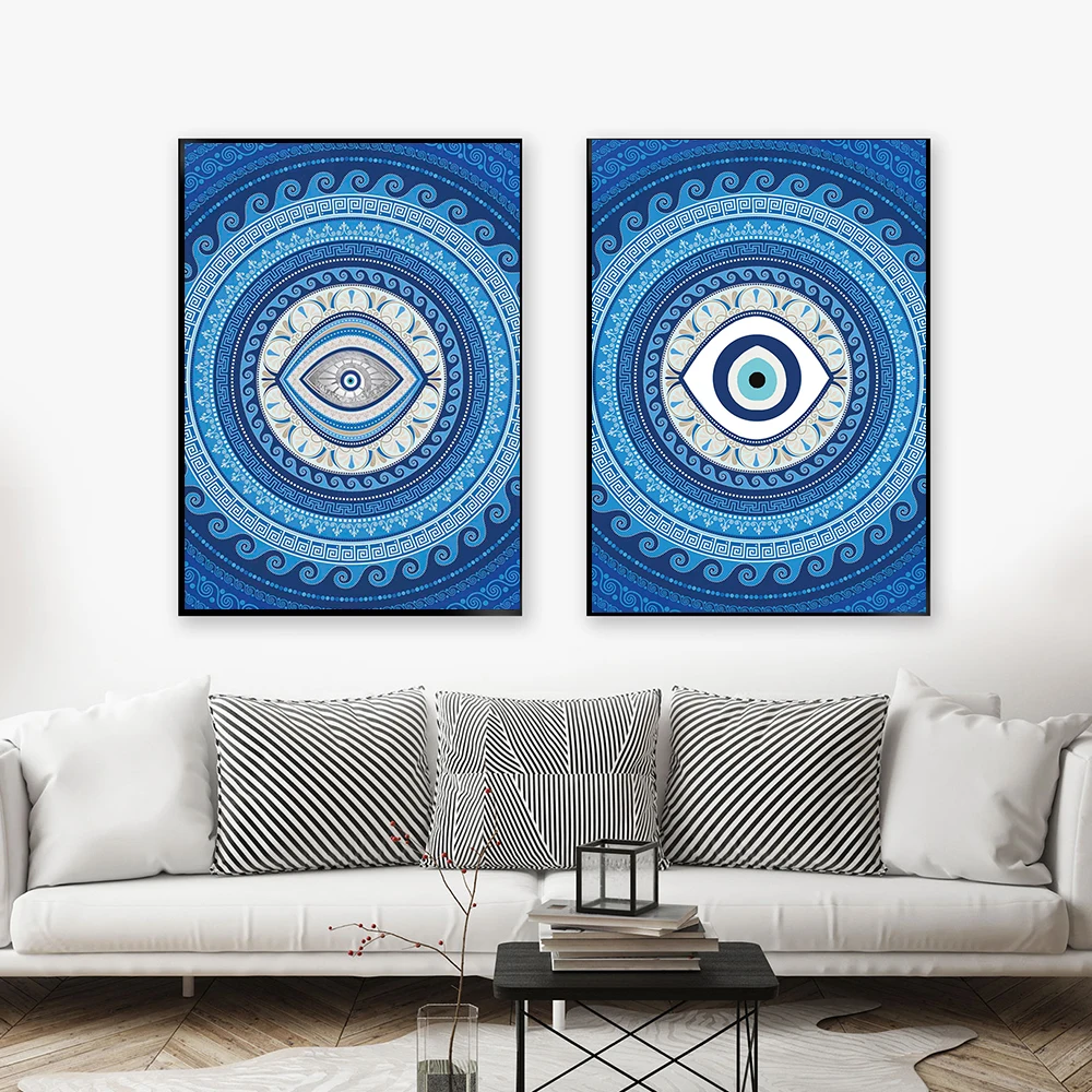 Eye of Evil Poster Retro Medieval Modern Canvas Abstract Wall Art Print Living Room Nazar Wall Painting Home Decoration Picture
