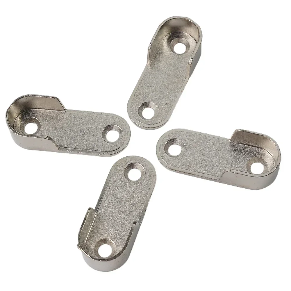 High Quality Closet Brackets Cloth Holder 2/4/8Pcs 47*19*2mm Accessories Closet Rod Clothes Tube Support Practical Silver Home