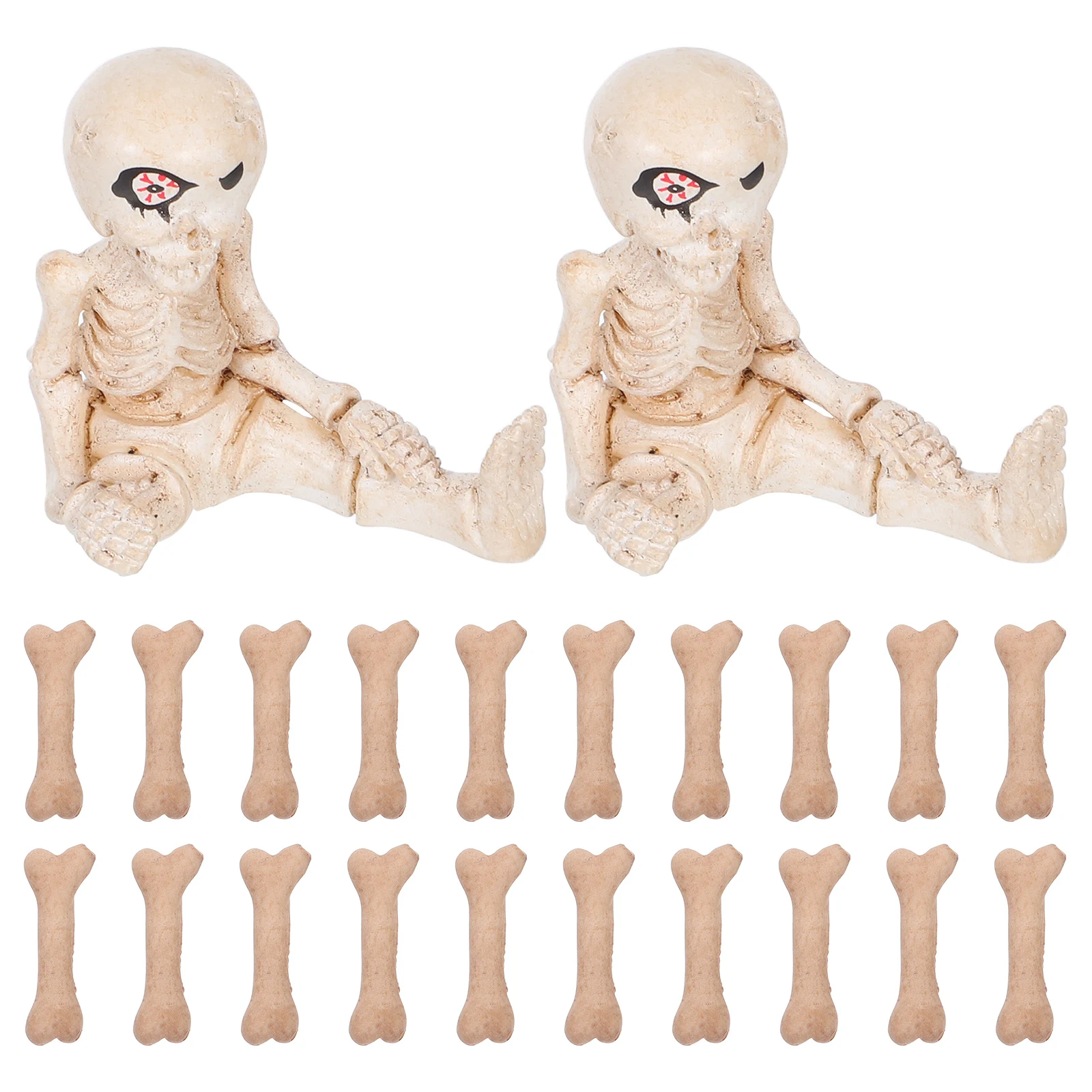 

22 Pcs Halloween Prank Props Bones Party Supplies Decorations Shape Figurine Craft Haunted House Accessories Favors