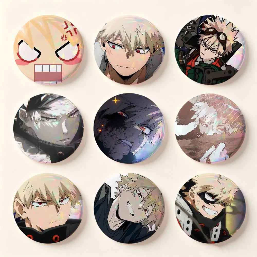 Katsuki Bakugo Badges Button Round Creative Pin Brooch Badge Bag Decor Accessories Fans Collect Friends Gifts