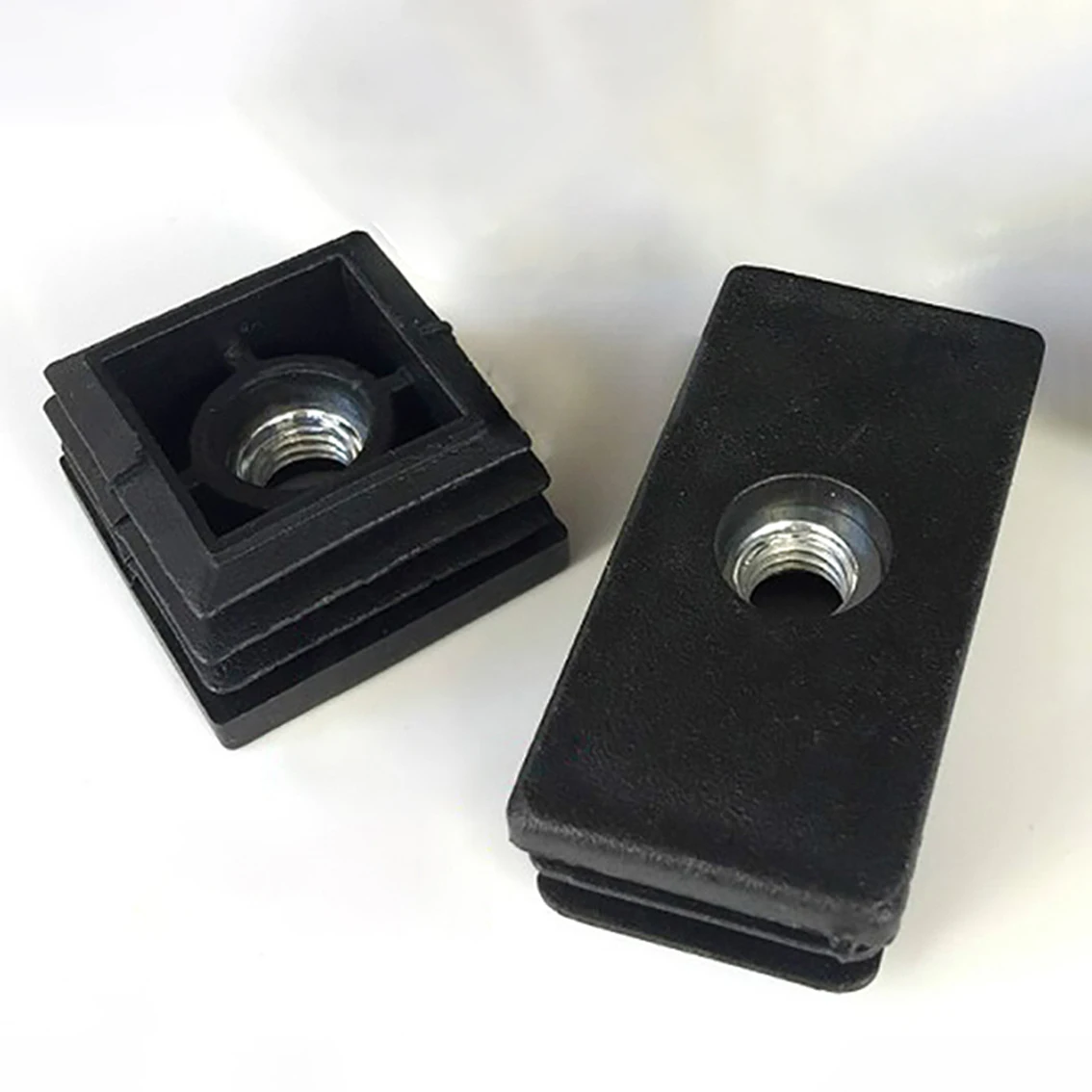 1-10PCS M8 Plastic Square Pipe Plugs with Nut Hole Blanking End Inserts Caps Pipe Cover Furniture Leg Feet Tube Plug