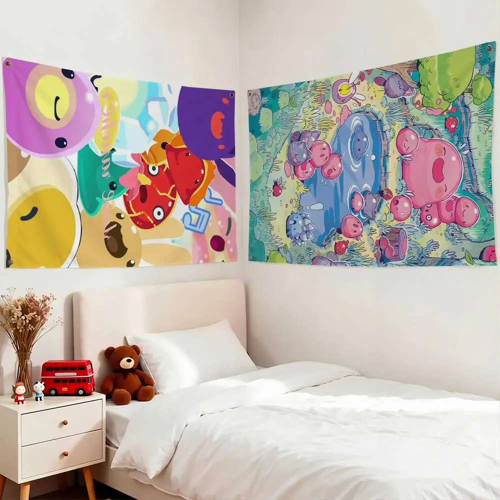 Cute Naughty Slime Rancher Flag Suitable For Party Club Outdoor Interior Wall Decoration Banner Fans Gift