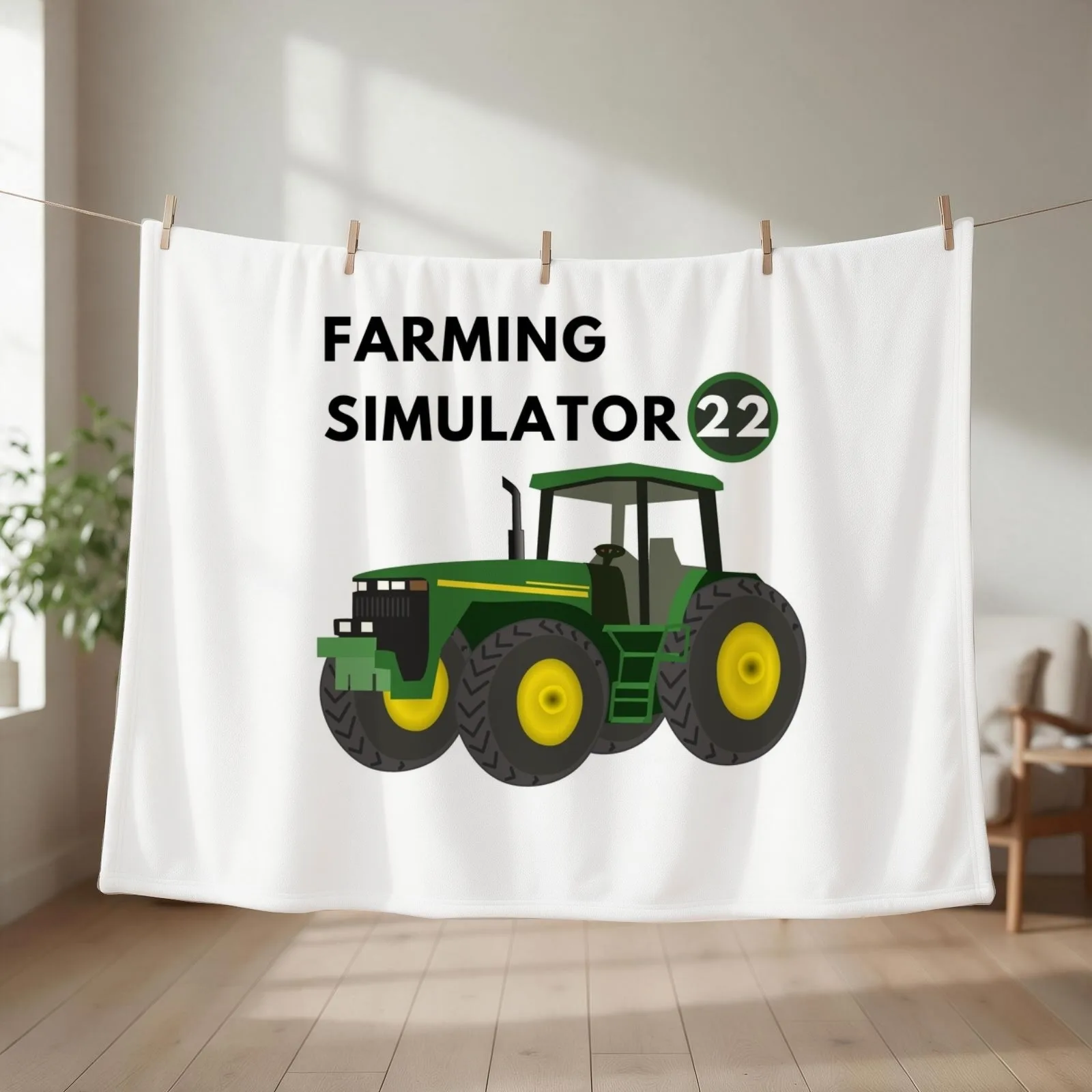 Farming Simulator Throw Blanket Picnic Single Kid'S Extra Large Throw Blankets