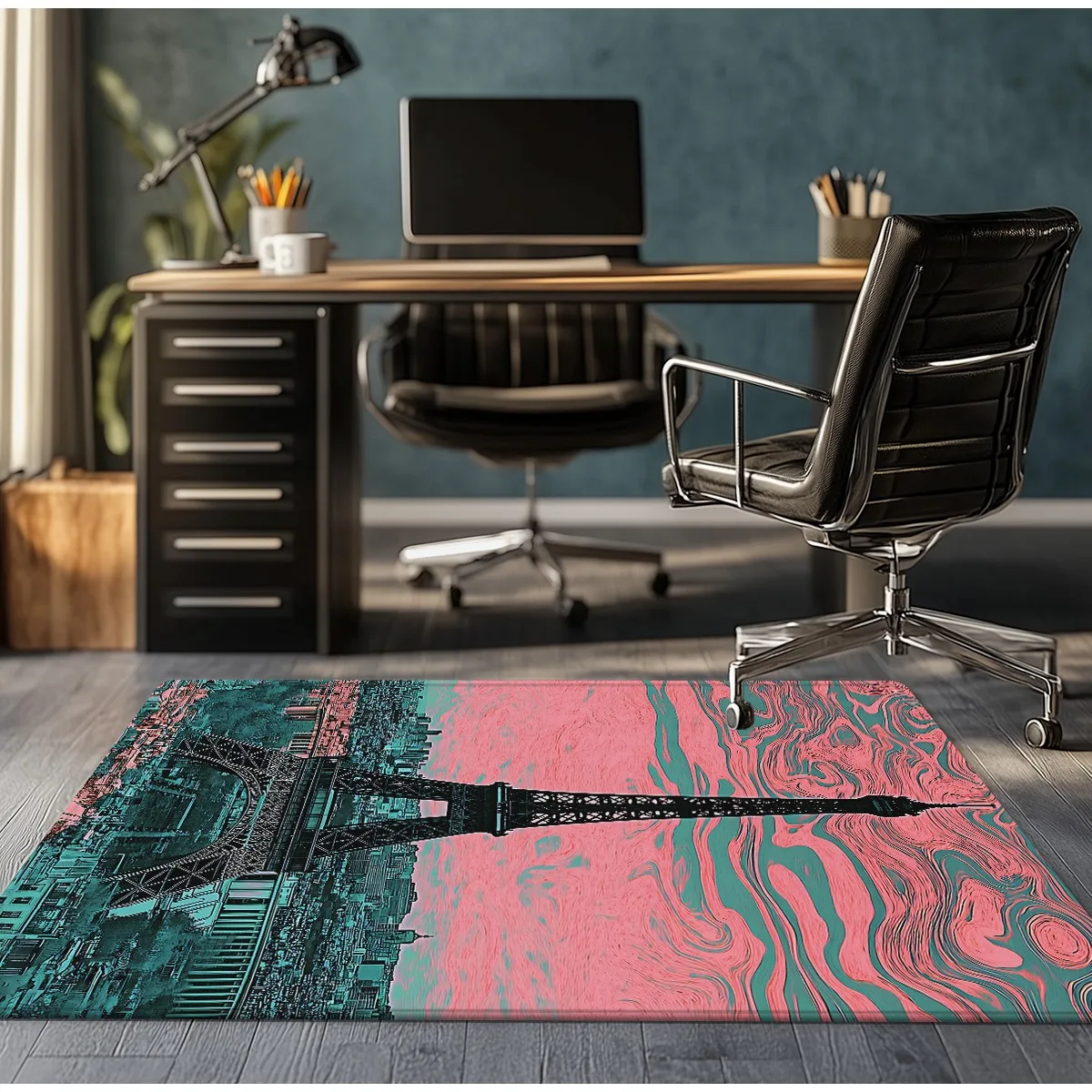 Crystal Velvet Rug Eiffel Tower Paris Cityscape Abstract Art Rug Modern Home Decor Living Room Floor Mat Urban Style Carpet