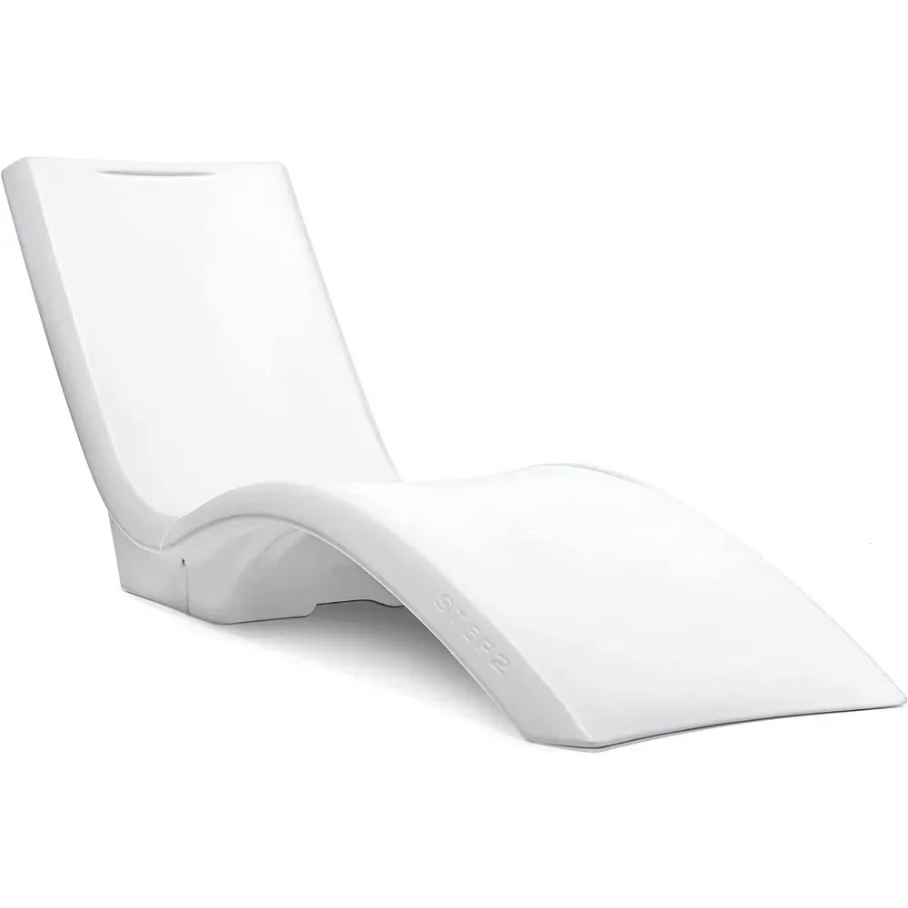 

Outdoor Chaise Lounge Chair, Use in Pools with Shelves Up To 9-Inches Deep