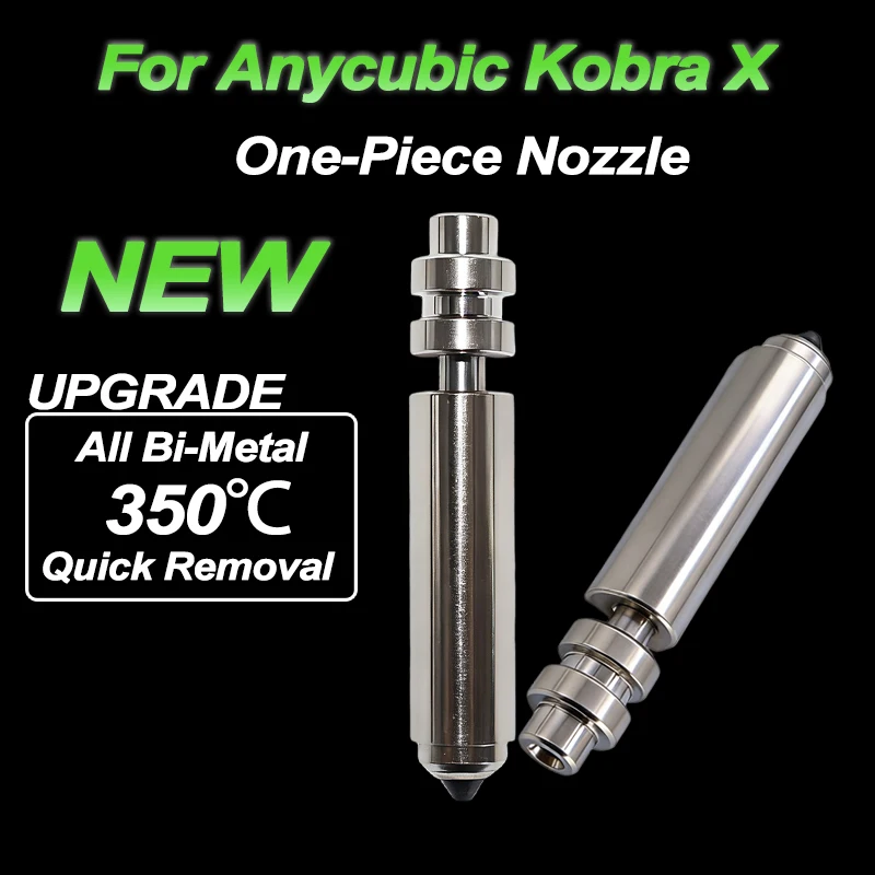 NEW Upgrade Bimetallic For Kobra X Nozzle Quick Swap Hardened Steel 0.25/0.4/0.6/0.8mm One-Piece Hotend Kobra X 3D Print Parts