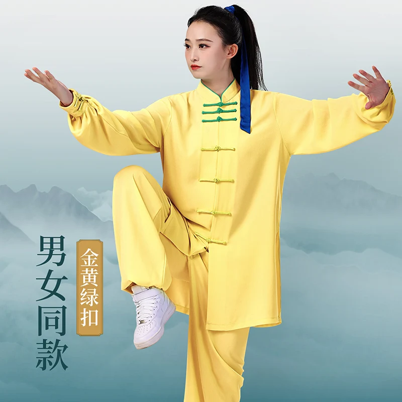Women's Tai Chi Uniform Breathable Starlight Hemp Tai Chi Practice Suit Chinese-style Long Sleeve Performance Competition Martia