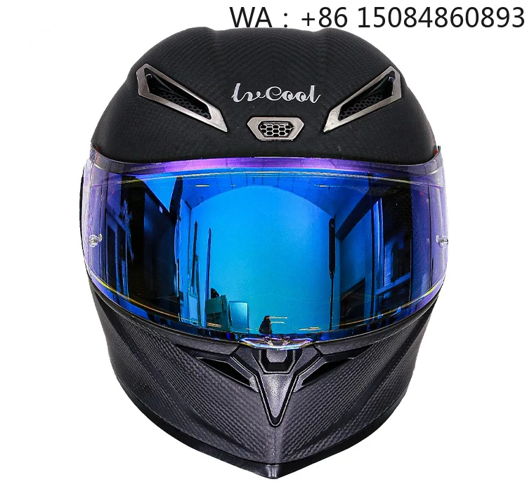 

2025 New Carbon fiber material full face helmet, lightweight customizable dual visor, quick release anti crash DOT racing protec