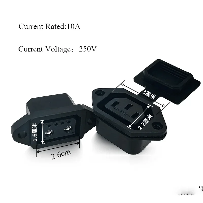 2+6 Electric Vehicle Power Socket with Waterproof Cover Groove 2+4 Female Battery Charging Connector E-bike Charing Port Seat