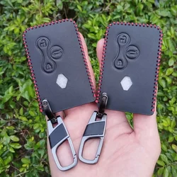 2025 Leather Car Key Case Cover Protector Holder for Renault Clio Logan Megane 2 3 Koleos Scenic Card Keychain Accessories Shell