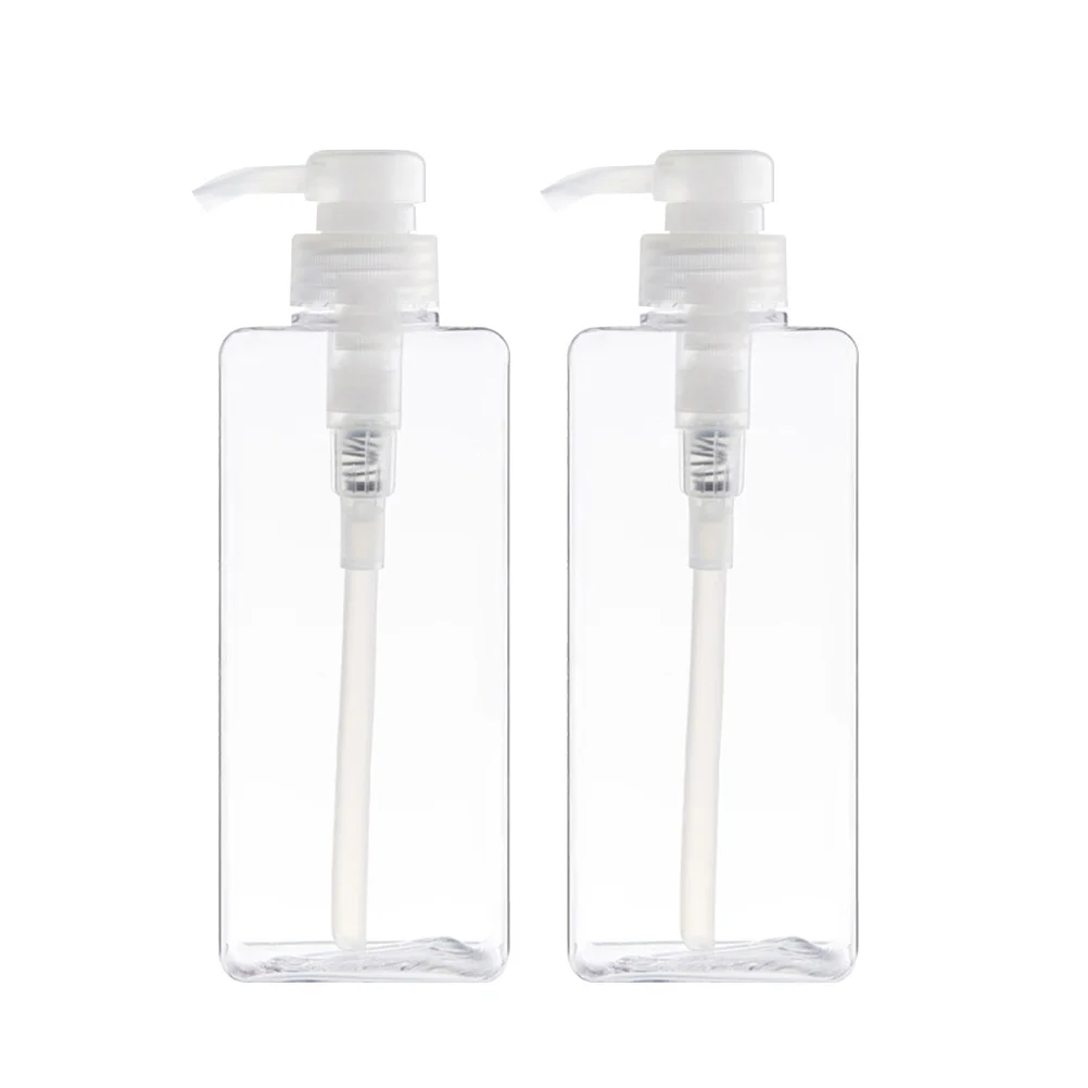 2 stücke 280 ml Wiederverwendbare Petg Leere Quadratische Flasche Mit Spray Pumpe Nachfüllbare Reise Flüssigkeit Seife Spender Für Diy Lotion ätherisches