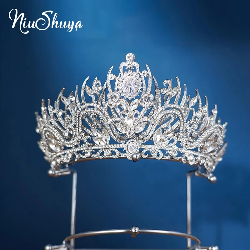 

NiuShuya Bridal Jewelry Wedding Double Layer Removable Zircon Princess Tiara Exquisite Queen Headpiece Accessories