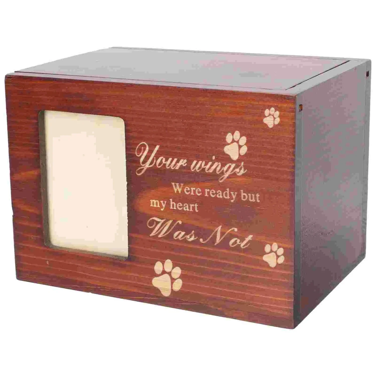 Beautiful and elegant small wooden pet cremation urn for cats and dogs. Durable ashes keepsake cinerary casket, a perfect memori