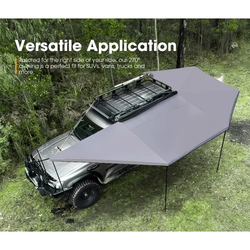 Hot-Selling Outdoor Camping Car Side 0 Degree Standing  Awning Tent