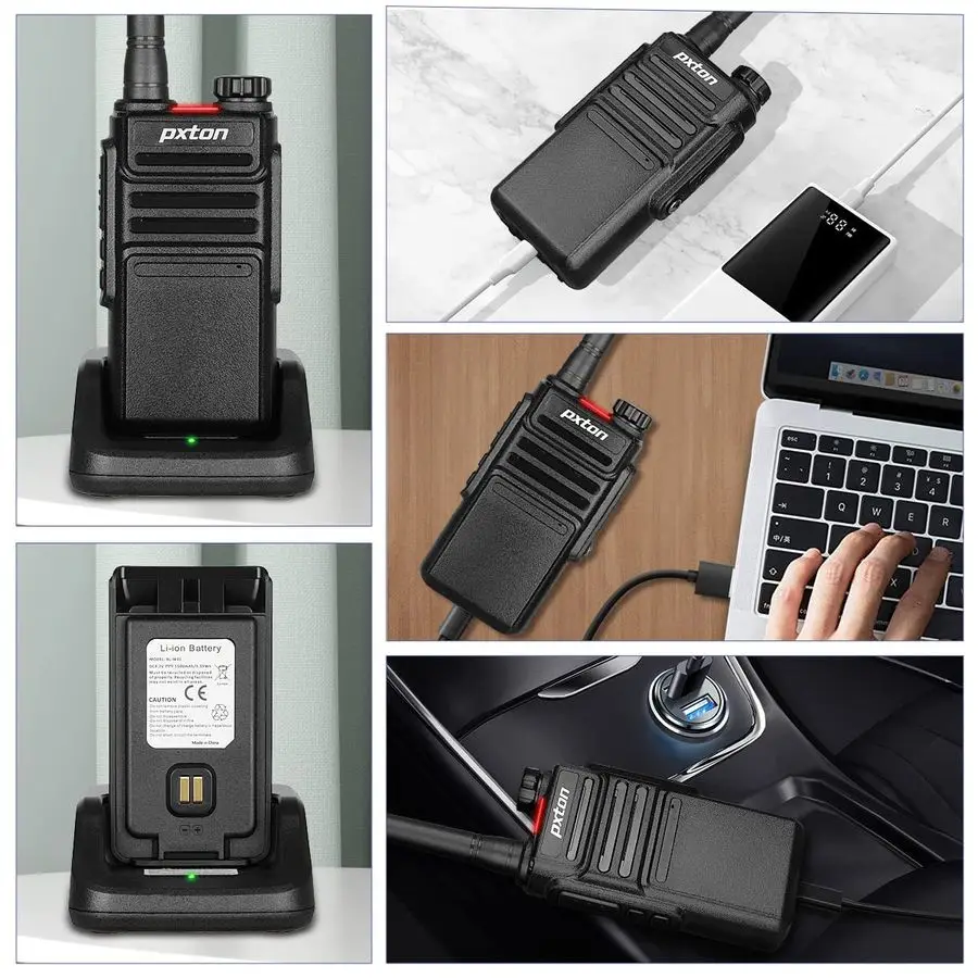 Водонепроницаемые рации для взрослых, работы и улицы. рации дальнего действия с наушниками и быстрой док-станцией для зарядного устройства