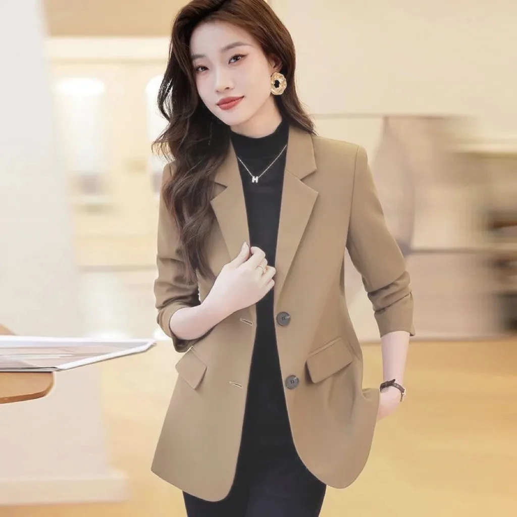 

Ele Bla Suit Jaet, женское повседневное модное пальто Sli ort, весна-осень, Новое поступление, полиэфирное волокно 00%