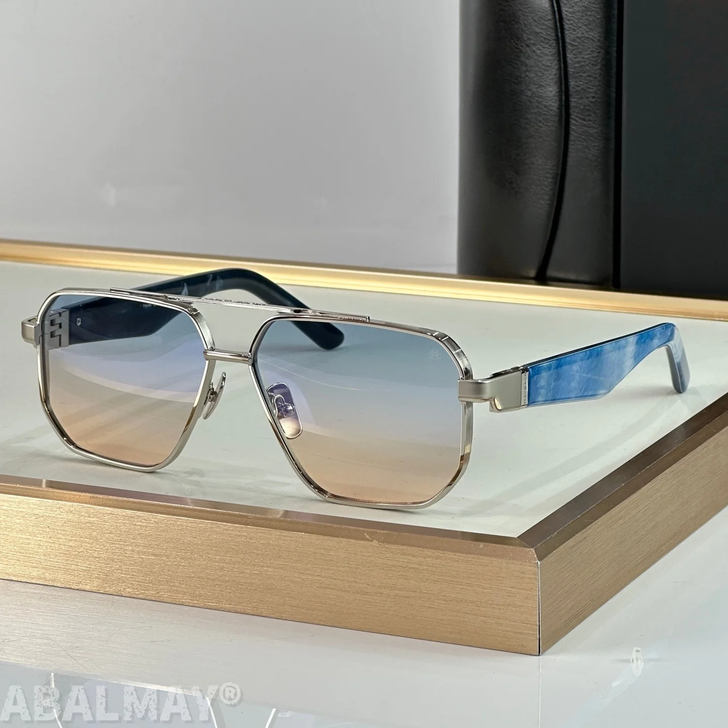 

MAY RANDE Top Quality Mens Sunglasses for Women Classic Punk Luxury Acetate Titanium UV400 Designer Sunglasses with box