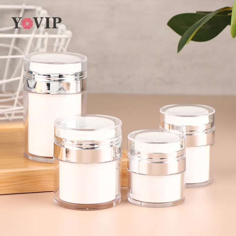 Airless Empty Pump Jar Refillable Pressed Creams Gels Lotions Dispenser Leak Proof Cosmetic Container Moisturizer Vacuum Bottle